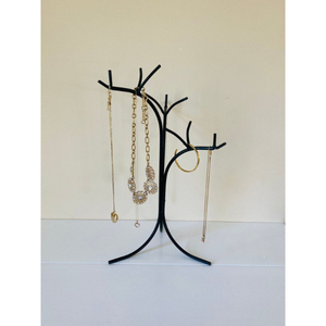 Expositor de Joyería de Madera y Metal con 3 Niveles para Collares, Pulseras y Anillos, Soporte de Escritorio para Joyas - Product Image 4