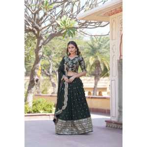 Livewear desinger Green lehenga choli 1500กรัม - Product Image 4