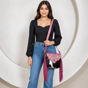 Bolso de Hombro de Cuero Vacuno de Gran Capacidad para Mujer, Diseño Elegante, Hecho a Mano, Estilo Occidental, Bolsos Cruzados - Product Image 4