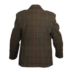 Veste traditionnelle écossaise pour homme en tweed marron à motif Argyle, veste de kilt écossais pour mariage 2026 - Product Image 2