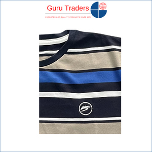 Camiseta de rayas horizontales para hombre de material de polialgodón altamente cómoda con tamaño personalizado de S a 5XL a precio asequible - Product Image 3