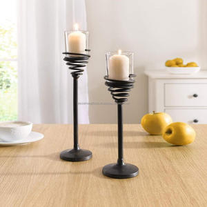 <b>Metal</b> Votive <b>Candle</b> <b>Holder</b> With <b>Black</b> Powder Coating Finishing Spring Design Premium Quality For Home Decoration Wholesale Price - Product Image 3