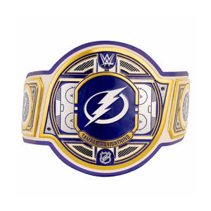 Cinturón de Campeonato Blue Hockey Legacy, Placas Metálicas Chapadas en Oro, Cinturón Coleccionable, Cinturón de Campeonato Taampa Bay Lightning WWE Legacy - Product Image 2