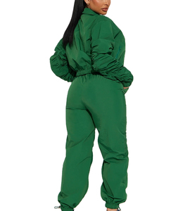 Custom Women's 100% Cotton Quick Dry High Street Style Winter Windbreaker Tracksuit Breathable Zipper Jacket <b>Pant</b> Set ONEAPEX - Product Image 2