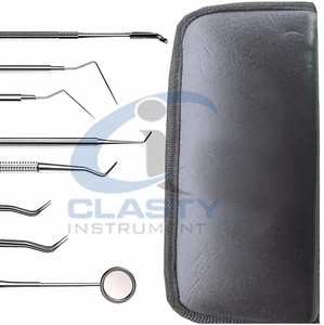 Ensemble de forceps d'extraction dentaire en acier inoxydable, poignée moletée manuelle, instruments chirurgicaux de classe I, étui rouge - Product Image 6