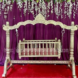 South Indian Baby Welcoming Ceremony Cradle Traditional Silver Metal Swing Cradle Rectangle Indoor Home Baby Naming Function - Product Image 5