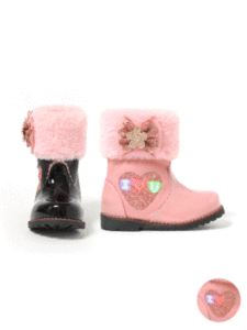 OZKIZ Bottes d'hiver coréennes pour enfants, bottes de neige pour filles de 2 à 7 ans, bottes brillantes à la mode pour filles, vente en gros - Product Image 1