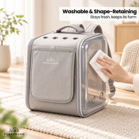 Sac à dos pliable transparent pour animaux de compagnie