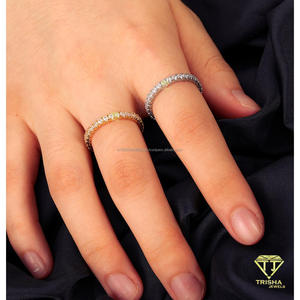 Moissanite Eternity Band <b>Ring</b> <b>925</b> Sterling <b>Silver</b> Round Cut Bridal Wedding Anniversary Jewelry Custom <b>Ring</b> for Women - Product Image 3