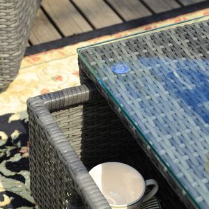 Set da Giardino in Rattan a 5 Pezzi, Comodo Arredamento da Esterno per Conversazione con Cuscini - Product Image 4