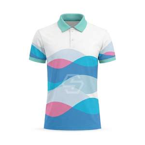 Packs de polos de golf personnalisés unisexes à sublimation, design imprimé, anti-plis, séchage rapide - Product Image 2