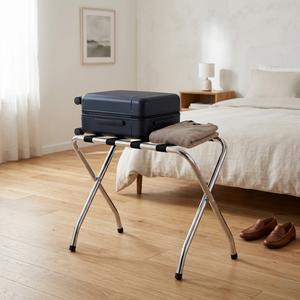OEM SALE Organizer Factory Home <b>Storage</b> Furniture Manufacturer MIT DIY Housewares Household Hotel Steel Tube Luggage Rack - Product Image 4