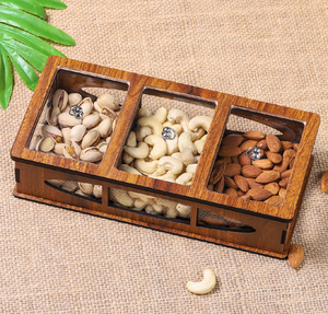 Boîte à fruits secs en bois la plus demandée, avec compartiments séparés et couvercle, design artisanal de qualité supérieure pour le rangement en cuisine - Product Image 6