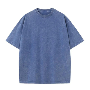 Camiseta Oversize de Algodón con Lavado Ácido para Hombre, Estilo Retro Vintage, para un Look Urbano Casual - Product Image 2