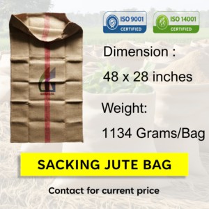 Sacs en jute pour l'emballage de l'orge, 48x28 pouces, 1134g, 100kg, qualité alimentaire, sacs en toile de jute, vente en gros agricole, Goodman Global Bangladesh - Product Image 2