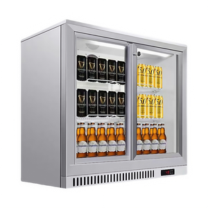 Refroidisseur de boissons commercial en acier inoxydable à quatre portes Technologie sans givre Étagères en verre réglables pour les barres de réserve <span class=keywords><strong>Starbucks</strong></span> - Product Image 5