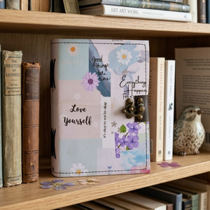 Vintage Floral <b>Lock</b> <b>Diary</b> Notebook A5 Cardboard Journal | Handmade Eco Friendly Writing <b>Diary</b> Metal Clasp Closure Gift 100 - Product Image 4