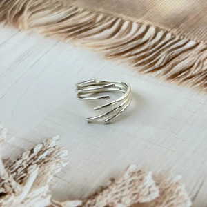 Bague ouverte géométrique minimaliste en argent 925, unisexe, pour tous les jours, bague simple - Product Image 3