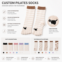 Chaussettes de Pilates pour femmes, antidérapantes, respirantes, souples, extensibles, idéales pour le Reformer, le Yoga, la Barre, l'entraînement, conception personnalisée, vente en gros