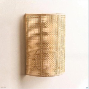 Rattan <b>Wall</b> Lamp Round Woven <b>Wall</b> Light Natural Decorative <b>Sconce</b> for Living Room Aisle Tea Room - Product Image 3