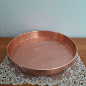 Plateau carré en cuivre martelé pour bougies pilier avec bord large et plat – Assiette décorative artisanale pour l'hôtellerie - Product Image 4