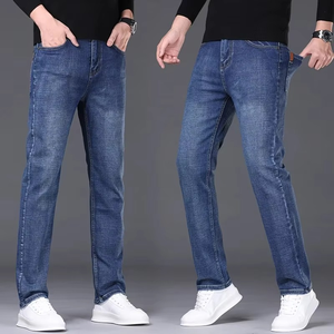 Pantalon droit décontracté de qualité supérieure, design personnalisé, jean en denim 100% coton lavé pour homme - Product Image 6