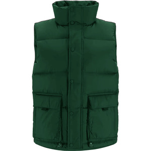 Chaqueta de Invierno Cortavientos para Mujer con Logotipo Personalizado, Cuello Alto, Sin Mangas, Impermeable, con Capucha y Relleno de Plumón Blanco - Product Image 4