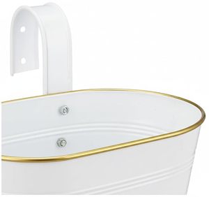 Maceta Colgante de Metal para Balcón, Maceta para Barandilla con Ganchos, Estilo Rústico, Soporte para Plantas de Ventana, Decoración - Product Image 2