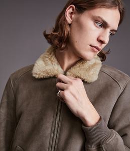 Nouvelle arrivée, prix de gros, veste bomber en cuir d'agneau de haute qualité, veste de moto en toile, taille plus - Product Image 5