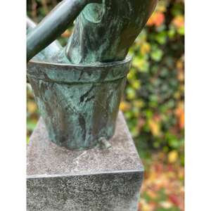 Estatua Decorativa de Hada Antigua en la Bañera, Color Verde Pátina, para Decoración de Jardín y Césped, Precio al por Mayor - Product Image 3