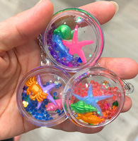 Porte-clés Souvenir Promotionnel Personnalisé avec Logo, Flottant en Acrylique 3D, Thème Parc Marin, Imprimé UV, Durable et Multicolore