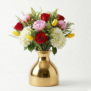 Luxury Handmade Metal Tabletop Flower <b>Vase</b> with Premium Finish Modern Eco-Friendly Home Decor - Product Image 6