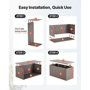 Contenitore da Esterno in Resina da 100 Galloni, Impermeabile, per Mobili da Giardino, Giocattoli, Asciugamani, per Cortile o Esterni, 100% Impermeabile - Product Image 5