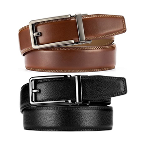 Cinturón Clásico Vintage de Cuero Vacuno para Hombre, Cinturón de Vestir de Cuero Genuino con Nuevas Hebillas de Acero, Logotipo Personalizado Impreso - Product Image 2
