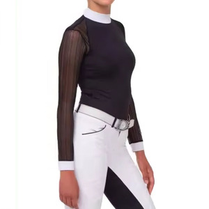 Factory Custom Women Equestrian Show Shirt Premium Horse Riding Performance Top - Product Image 5