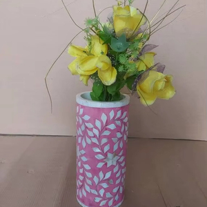 High Selling Bone Inlay Flower Vase <b>Best</b> Color Wedding Gifts Use Customized Size Tabletop Decorate Bone Resin Inlay Flower Vase - Product Image 1