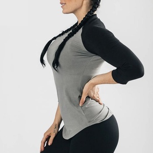 Camiseta de Manga Larga Personalizada para Mujer, Algodón Jersey, Corte Holgado, Estilo Urbano, Informal, Moda Verano 2025 - Product Image 3