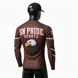 Rashguard MMA unisexe imprimé sur mesure, impression numérique, polyester/spandex, séchage rapide, manches longues, tissu 220g, couleur et logo personnalisés - Product Image 5