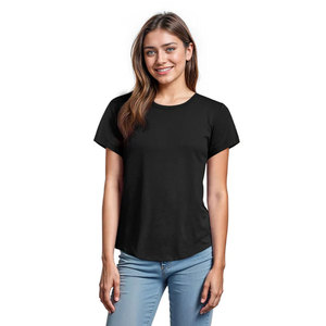 T-shirt pour femme de haute qualité, coupe ajustée, logo personnalisé, en spandex/coton, anti-rides, respirant, pour l'été - Product Image 4