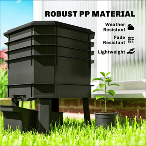 Composter a 4 Vassoi per Vermicompostaggio, Contenitore Aerato per Compostaggio Efficiente - Product Image 5