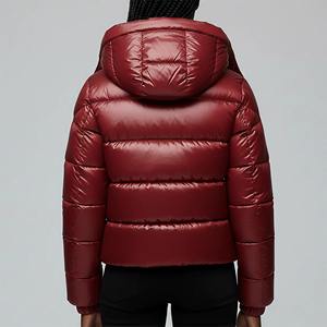 Chaqueta de Invierno Reversible para Mujer, Cuello Alto, Color Sólido, Tejida, Acolchada, con Exterior de Algodón y Relleno de Poliéster, en Oferta - Product Image 2