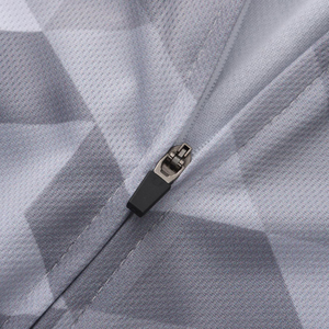 Men Cycling Jersey Short Sleeve Geometric Pattern Gray White Breathable Road Bike Shirt Lightweight <b>Performance</b> <b>Wear</b> - Product Image 5
