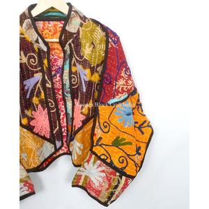 Ethnic Summer/Winter Spring Knitted Kantha <b>Jacket</b> Regular Breathable Quick Dry Eco-Friendly Vintage Casual <b>jacket</b> for outings - Product Image 3