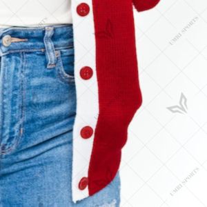 Custom DST Sorority |delta| Acrylic Knitted Women's Varsity Greek Cardigan Embroidery Logo Front <b>Covered</b> <b>Button</b> Long - Product Image 4
