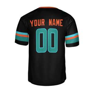 Camiseta de Fútbol Americano Negra Personalizable con Cuello en V, Manga Corta, Impresión Sublimada, Malla Transpirable para Hombre - Product Image 5