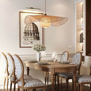 KAI Bamboo Pendant Light Handwoven Rattan <b>Ceiling</b> Lamp Boho Natural Wicker Hanging Light Home <b>Decor</b> Supplier Manufacturer - Product Image 5