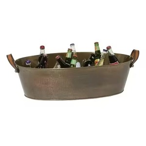 Kitchen Service Metal Ice Beverage Tub Stainless Steel Party Cooler <b>Bucket</b> Wine Beer Chiller Tub Table Use - Product Image 4