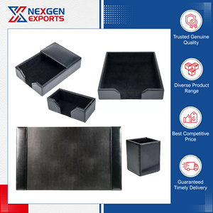 Ensemble de bureau en cuir PU écologique de qualité supérieure, disponible en grande quantité, organisateur de papeterie, prix fiable - Product Image 4