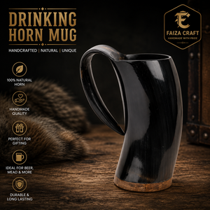 Handcrafted Natural Drinking Horn Mug for <b>Beer</b> Coffee Direct Drinking Unique mug At Best Price - Product Image 1