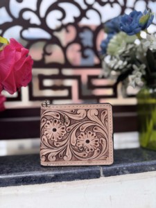 Stylish Custom Designer Hand Tooled Leather <b>Long</b> Zipper Men's <b>Wallet</b> Hot Sale Fashion Brown Colour Cash Card Holder Gift for Him - Product Image 1